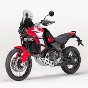 ducati desertx discovery thrilling black ducati red 2024 left view
