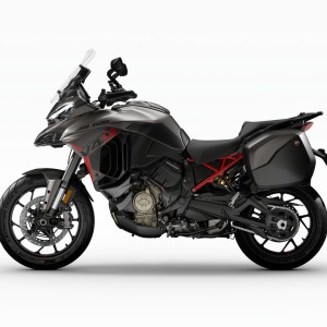Black adventure touring motorcycle