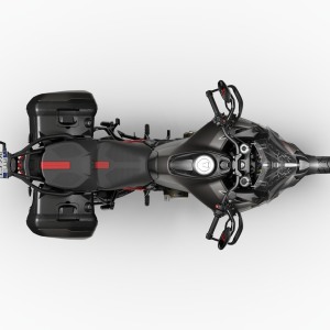 Top view motorcycle with bags