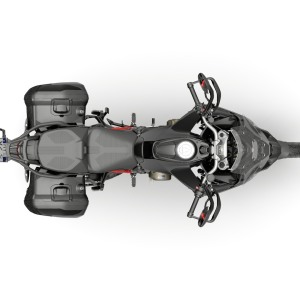 Overhead view of motorcycle
