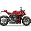 Red sports motorcycle on white background.