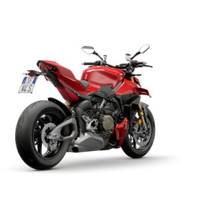 Red sport motorcycle on white background