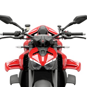 Red motorcycle front view